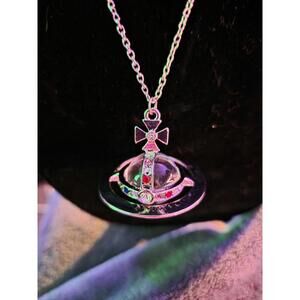 Colorful Saturn Necklace for Women - Sky Star Saturn Planet Pendant with Crystal